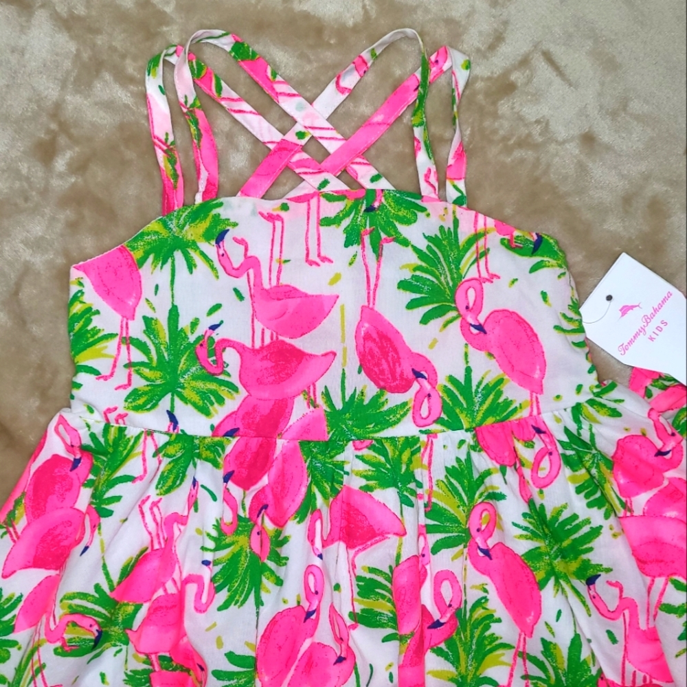 🩷🦩🩷 NWT Tommy Bahama Girl's Flamingo dress - 8